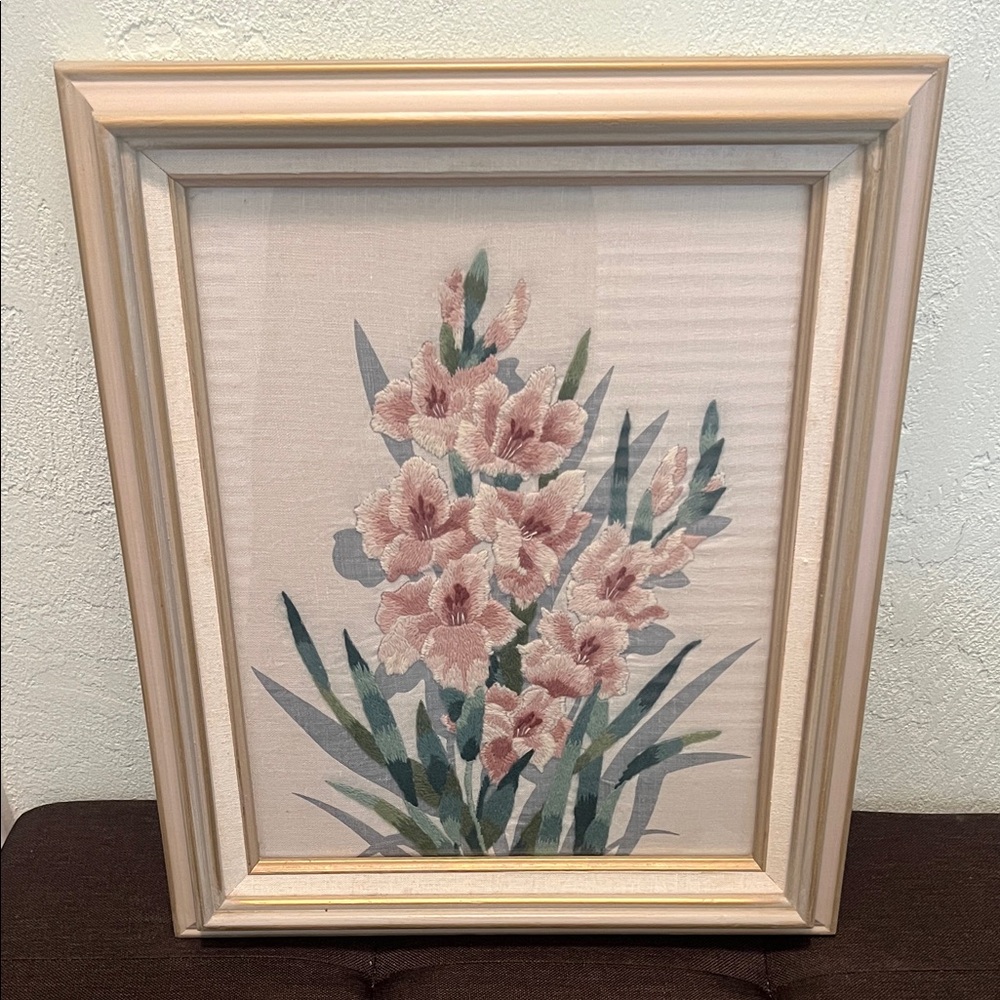 #1620+ “18X 15”Stitches Floral Canvas Wall Art in Blush & Green - Home Accents